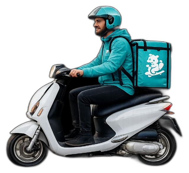 Repartidor con equipación de marca